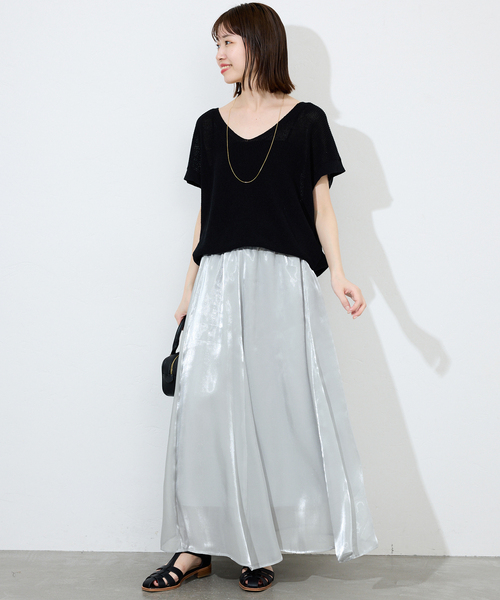 新品 SLOBE IÉNA シャイニー シルバー フレアロングスカート 現行品 SLOBE IENA スカート シャイニースカート : ZOZOTOWN Yahoo!店