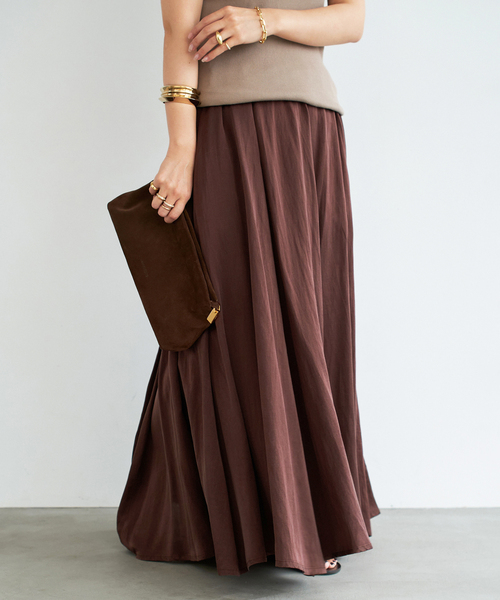 ドゥーズィエムクラス  ロングプリーツ ボルドー色 Deuxieme Classe スカート * Pleasing : ZOZOTOWN Yahoo!店