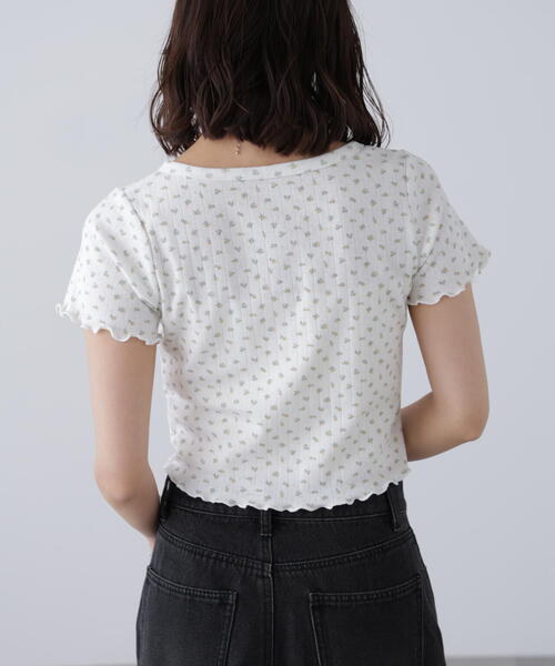 FREE'S MART tシャツ 花柄テレコカーディガン レディース