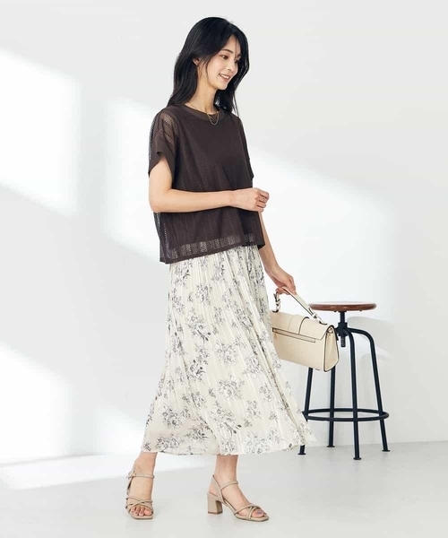 a.v.v tシャツ 幾何レースレイヤードトップス レディース