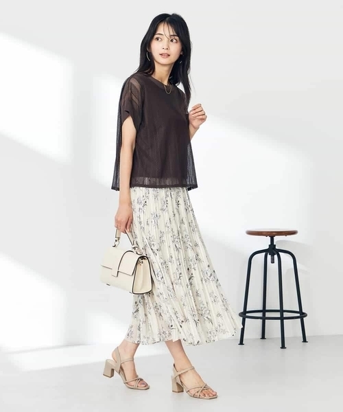 a.v.v tシャツ 幾何レースレイヤードトップス レディース