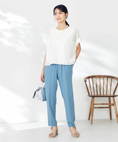 a.v.v tシャツ 幾何レースレイヤードトップス レディース
