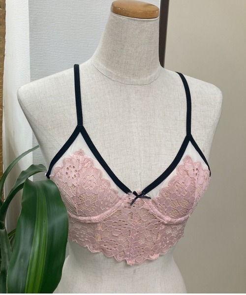 ブラジャー ショーツセット 花柄総レースコルセット風ブラ＆ショーツ