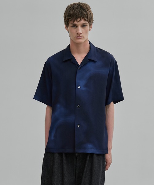 UNITED TOKYO シャツ COLD DRY GRADATION PLEATS オープンカラー