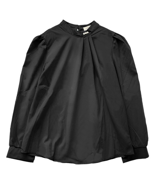 cammie ブラウス シャツ ハイネックタックパール付きブラウス