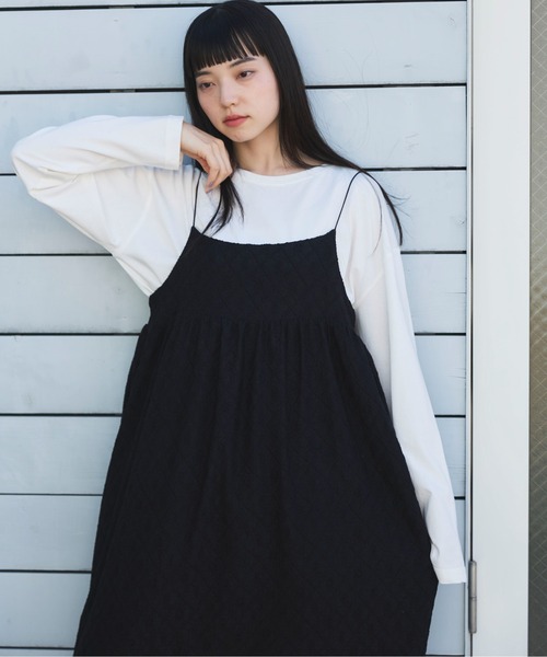 PILIT ワンピース 「インナーSET」ジャガードキャミワンピース