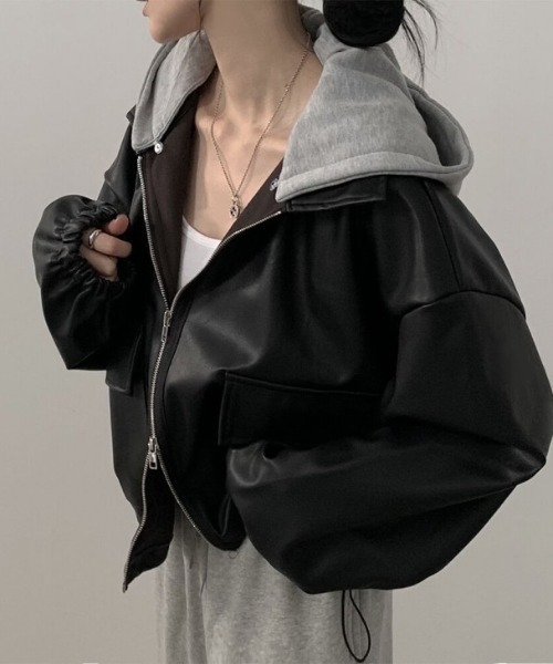 ※専用【MIREPOIX】アウター　ショート　ブルゾン　コート　フード付き 専用【MIREPOIX】アウター ショート ブルゾン コート フード付き