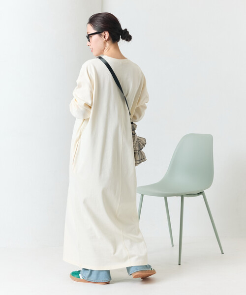ワンピース 限定展開　USAコットン ヘンリーネック ロングスリーブ ワンピース | FREAK'S STORE | 25