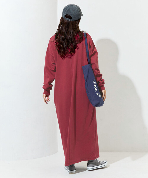ワンピース 限定展開　USAコットン ヘンリーネック ロングスリーブ ワンピース | FREAK'S STORE | 19