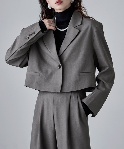 エトル（etoll．）/【単品】ショートテーラードジャケット etoll.（エトル） ジャケット テーラードジャケット 「単品」ツイル