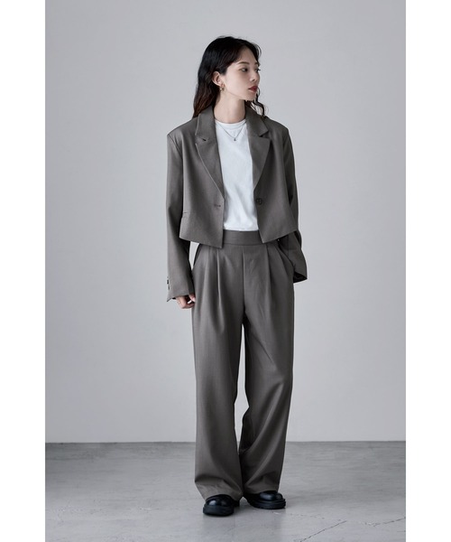 エトル（etoll．）/【単品】ショートテーラードジャケット etoll.（エトル） ジャケット テーラードジャケット 「単品」ツイル