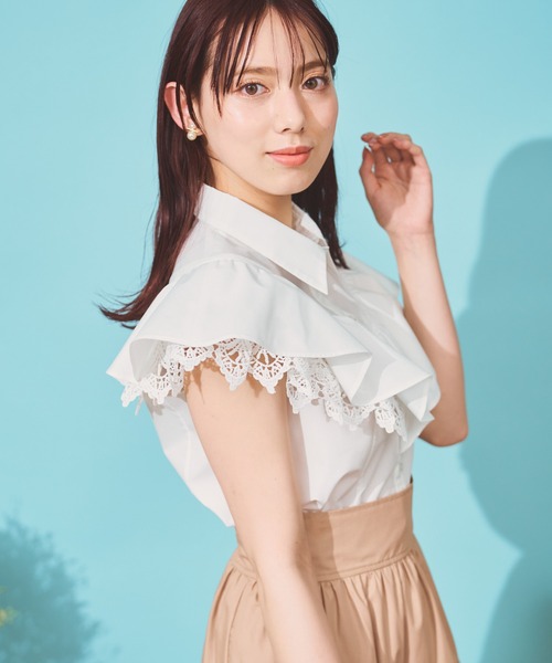 「NOELA」 ノースリーブシャツ フリー ブラック レディース_画像6