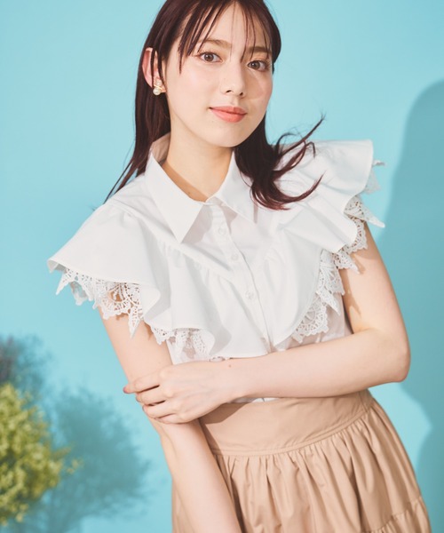 「NOELA」 ノースリーブシャツ フリー ブラック レディース_画像7