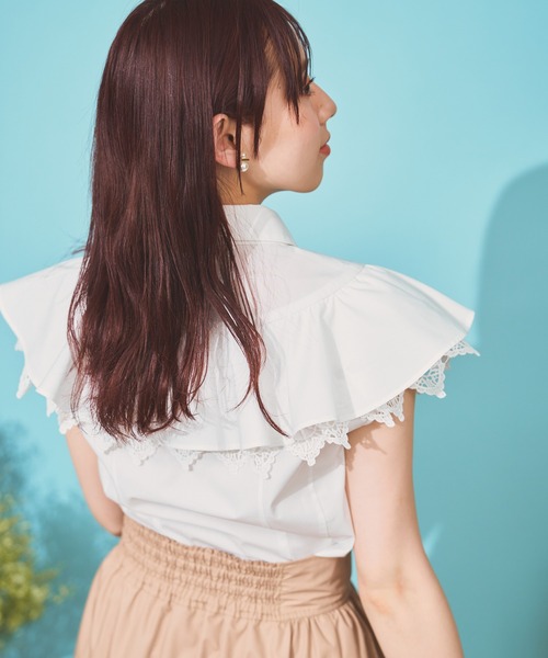 「NOELA」 ノースリーブシャツ フリー ブラック レディース_画像8