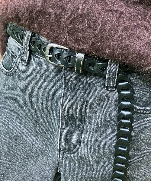 ONFLEEK ベルト ユニセックス 本革 レザーチェーンベルト