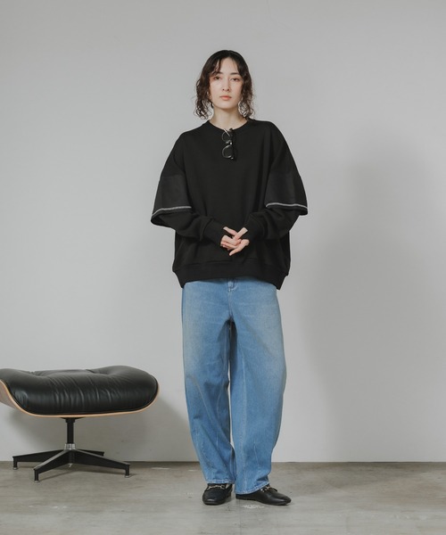 トレーナー スウェット Garance et VioLette/ギャランスエトヴィオレット フェイクレイヤード 切り替えデザイン ビッグスウェット_8