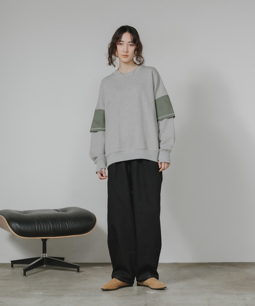 トレーナー スウェット Garance et VioLette/ギャランスエトヴィオレット フェイクレイヤード 切り替えデザイン ビッグスウェット_12
