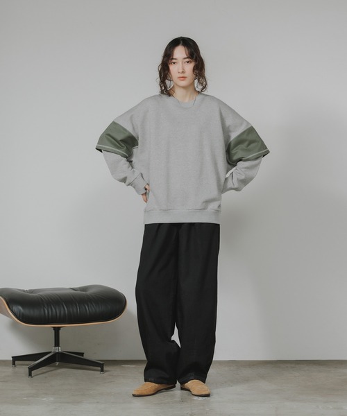 トレーナー スウェット Garance et VioLette/ギャランスエトヴィオレット フェイクレイヤード 切り替えデザイン ビッグスウェット_13