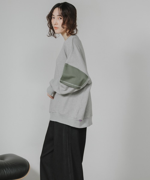 トレーナー スウェット Garance et VioLette/ギャランスエトヴィオレット フェイクレイヤード 切り替えデザイン ビッグスウェット_11