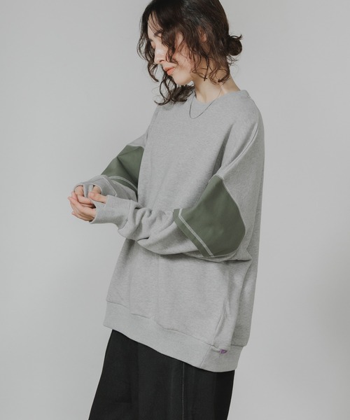 トレーナー スウェット Garance et VioLette/ギャランスエトヴィオレット フェイクレイヤード 切り替えデザイン ビッグスウェット_10
