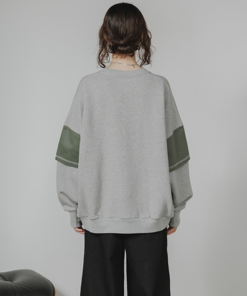 トレーナー スウェット Garance et VioLette/ギャランスエトヴィオレット フェイクレイヤード 切り替えデザイン ビッグスウェット_22