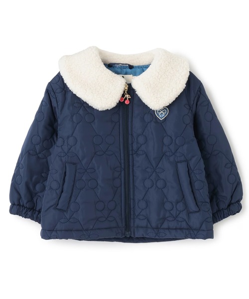 KP コート アウター ボア衿 チェリーキルトタフタ ジャケット キッズ