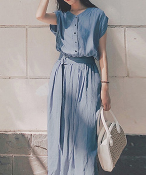 「Miniministore」 ノースリーブワンピース L ブルー レディース_画像6