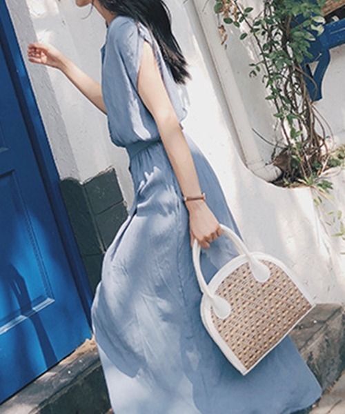 「Miniministore」 ノースリーブワンピース L ブルー レディース_画像8