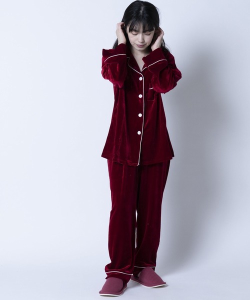 ARCADE パジャマ ルームウェア 上下セットアップ ベロア調 -ARCADE