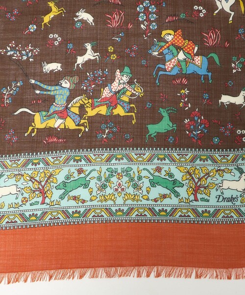 DRAKE'S（ドレイクス） ストール マフラー 「別注」「Drake's」ホース