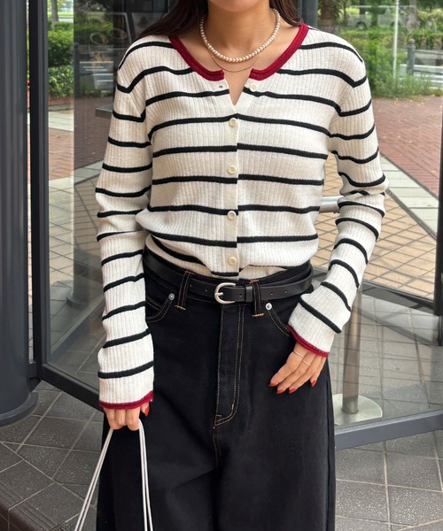 ISOOK カーディガン I-SOOK（アイスー） カーディガン 「ISOOK / アイスー」バイカラー