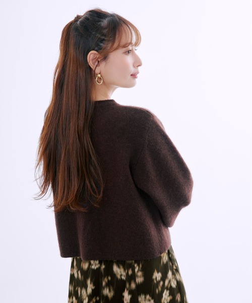 カーディガン フォックスアンゴラダブルフェイスニットジャケット 「低