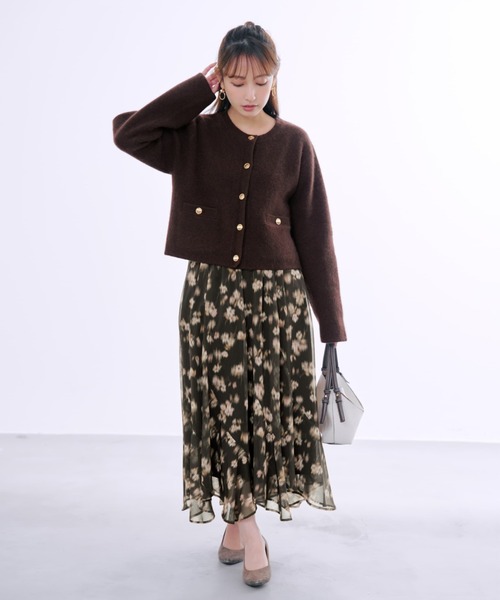 カーディガン フォックスアンゴラダブルフェイスニットジャケット 「低