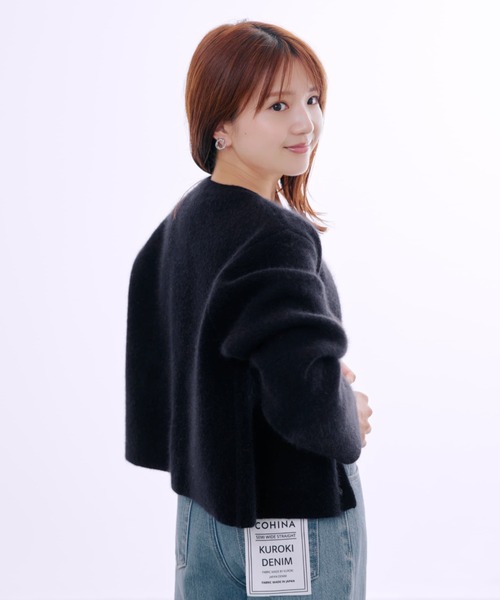 カーディガン フォックスアンゴラダブルフェイスニットジャケット 「低