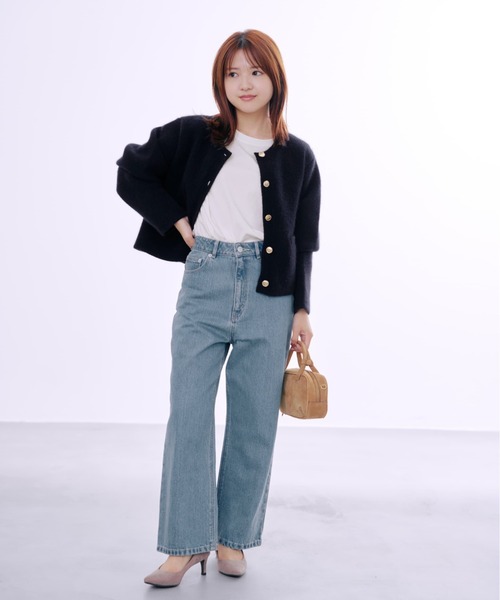 カーディガン フォックスアンゴラダブルフェイスニットジャケット 「低