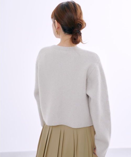 カーディガン フォックスアンゴラダブルフェイスニットジャケット 「低