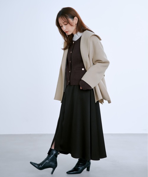 カーディガン フォックスアンゴラダブルフェイスニットジャケット 「低