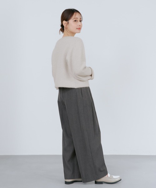 カーディガン フォックスアンゴラダブルフェイスニットジャケット 「低