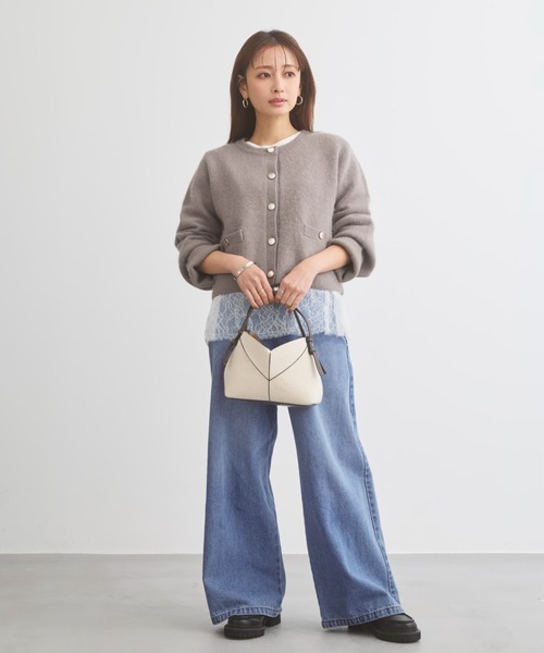 カーディガン フォックスアンゴラダブルフェイスニットジャケット 「低