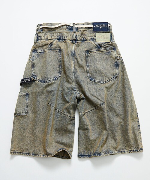 「NAUTICA」 デニムハーフパンツ MEDIUM ネイビー メンズの画像
