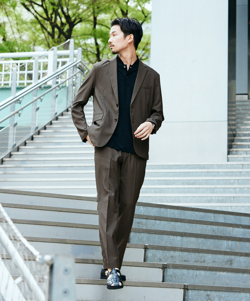 美品【EDIFICE】セットアップスーツ(ジャケット&パンツ)ライトグレー S位 417 EDIFICE（フォーワンセブンエディフィス） セットアップ M グレー