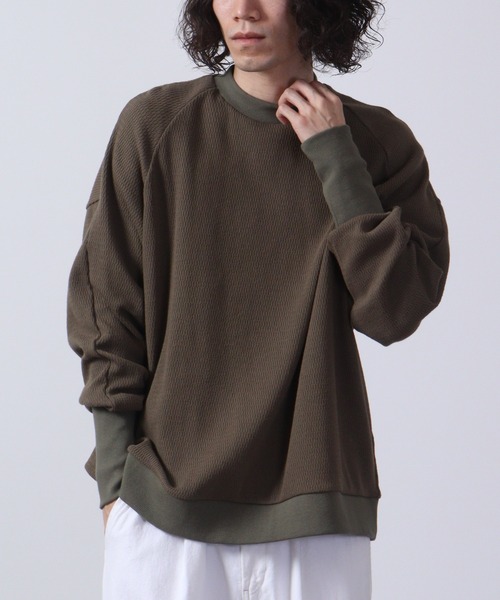 「a lit r」 長袖Tシャツ M カーキ メンズ_画像3