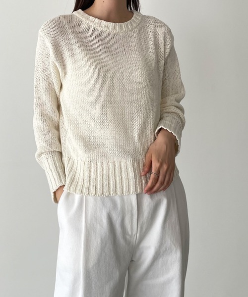 「CANAL JEAN」 「El mar」ニットカーディガン ONE SIZE オートミール レディース_画像4