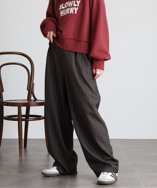 revertical スラックス ストライプカーブパンツ メンズ レディース