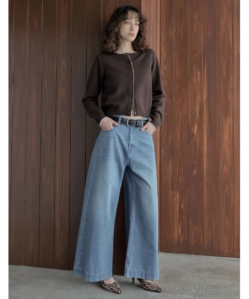 「Re:EDIT」 デニムパンツ MEDIUM ネイビー レディース_画像8