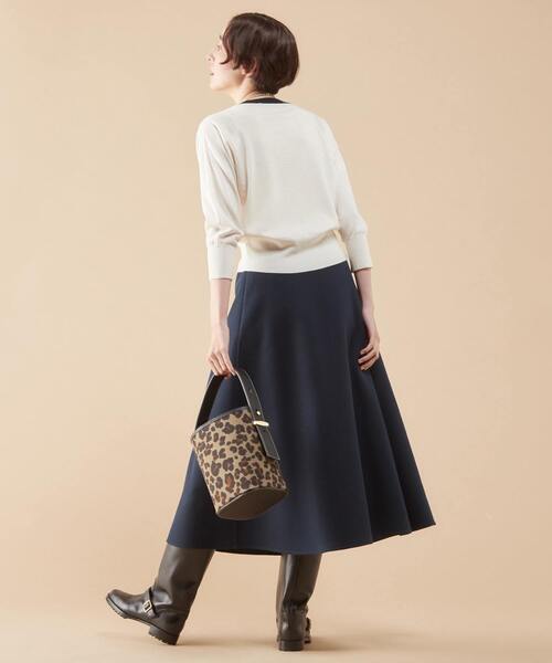 「martinique」 長袖ニット FREE ホワイト×ブラック レディース_画像6