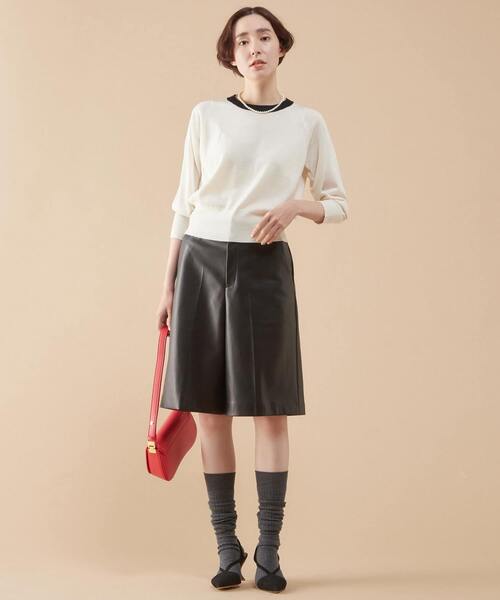 「martinique」 長袖ニット FREE ホワイト×ブラック レディース_画像7