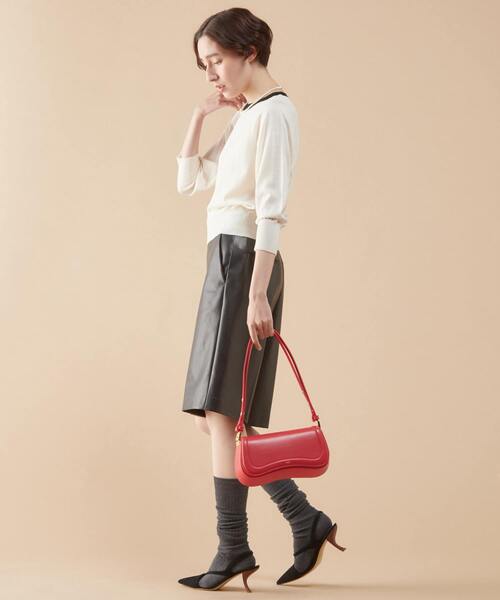 「martinique」 長袖ニット FREE ホワイト×ブラック レディース_画像8