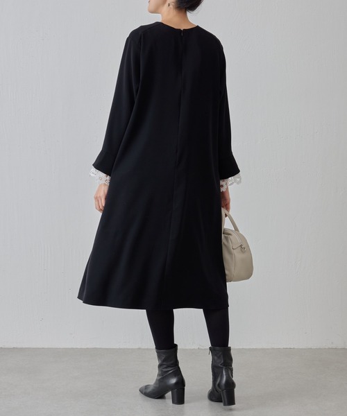BEARDSLEY」 長袖ワンピース フリー ブラック レディース ロングシャツ
