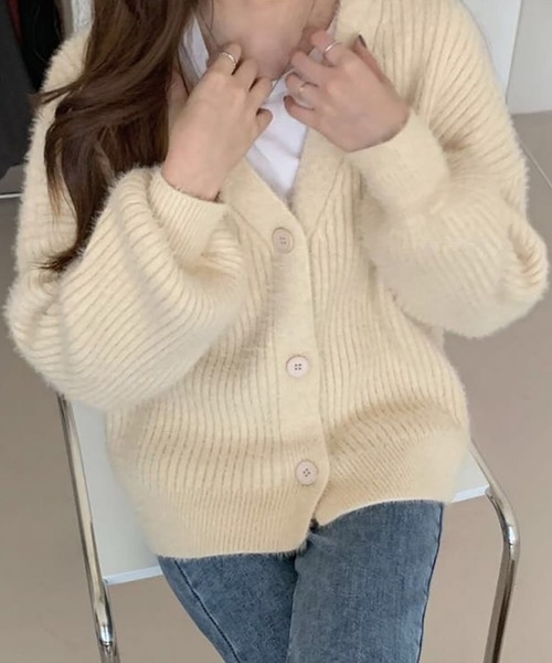 「Girly Doll」 「Doula Doula」ニットカーディガン F ベージュ レディース_画像3